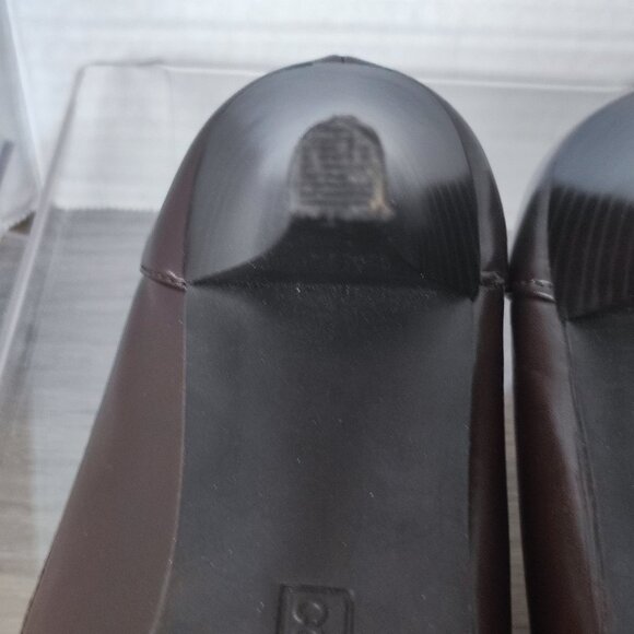 Connie High Heel Pumps Size 7 Brown Stacey Perforated Faux Leather Dressy Shoes - Picture 13 of 13